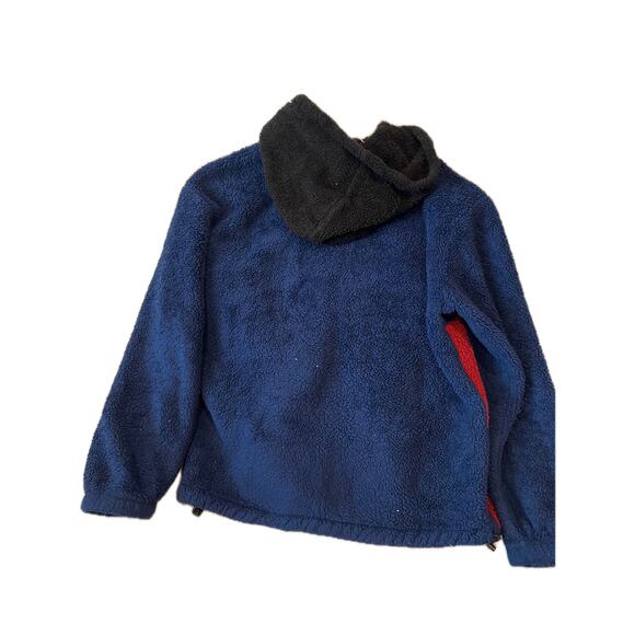 Original Use Hooded Fleece Zip Up Red Blue Mens M - Picture 2 of 3
